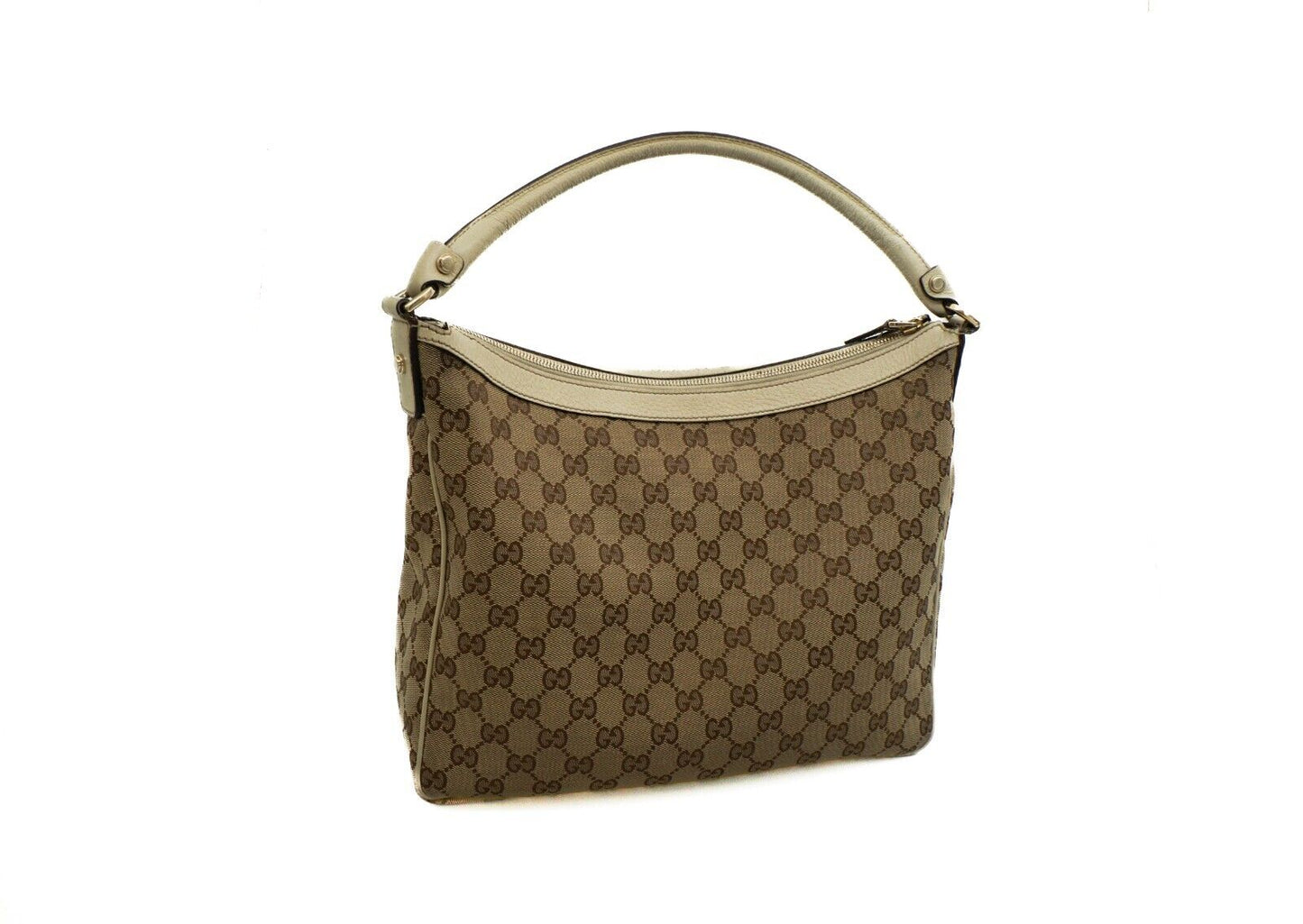 Gucci GG Pattern Beige 153025 Ladies Canvas Calf One Shoulder Bag