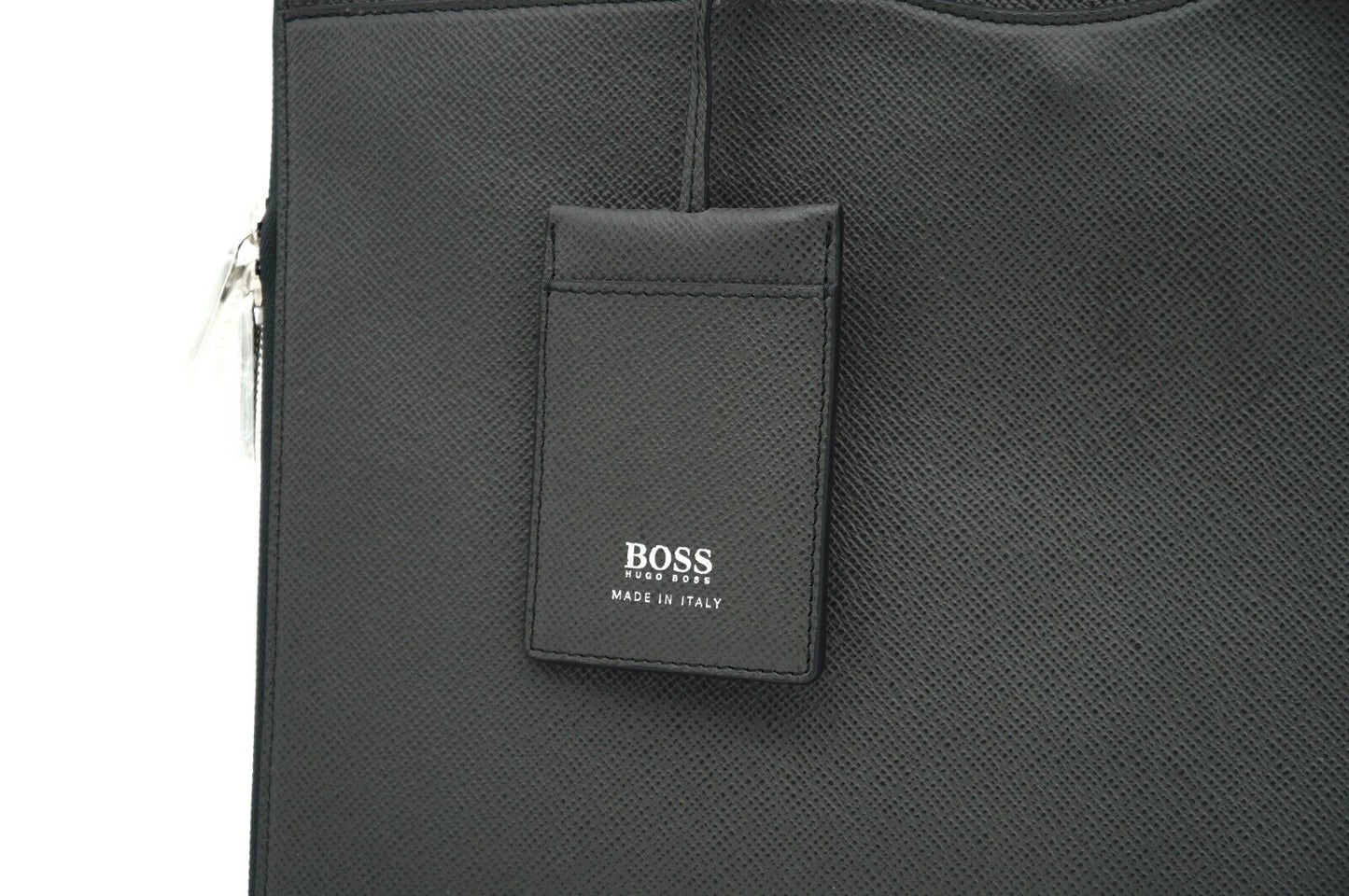 HUGO BOSS Document Laptop Case Black Leather Bag Briefcase